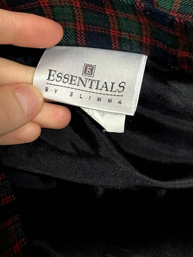 Vintage plaid pencil skirt - 1990s does 1940s - straight skirt