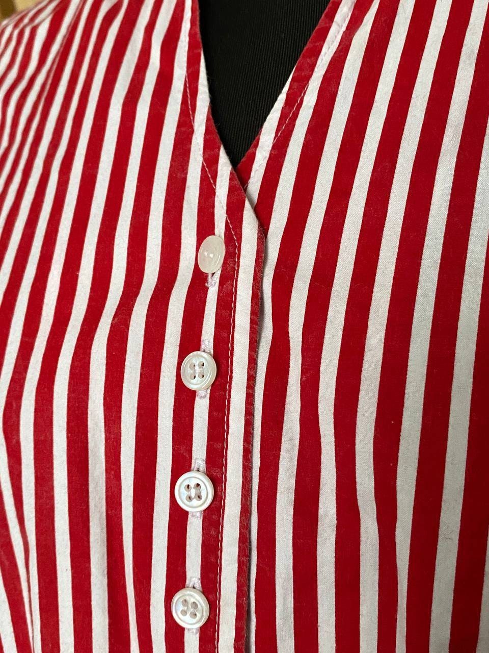 Vintage 1980s rockabilly style striped shirt - 1950s retro blouse - pin up blouse