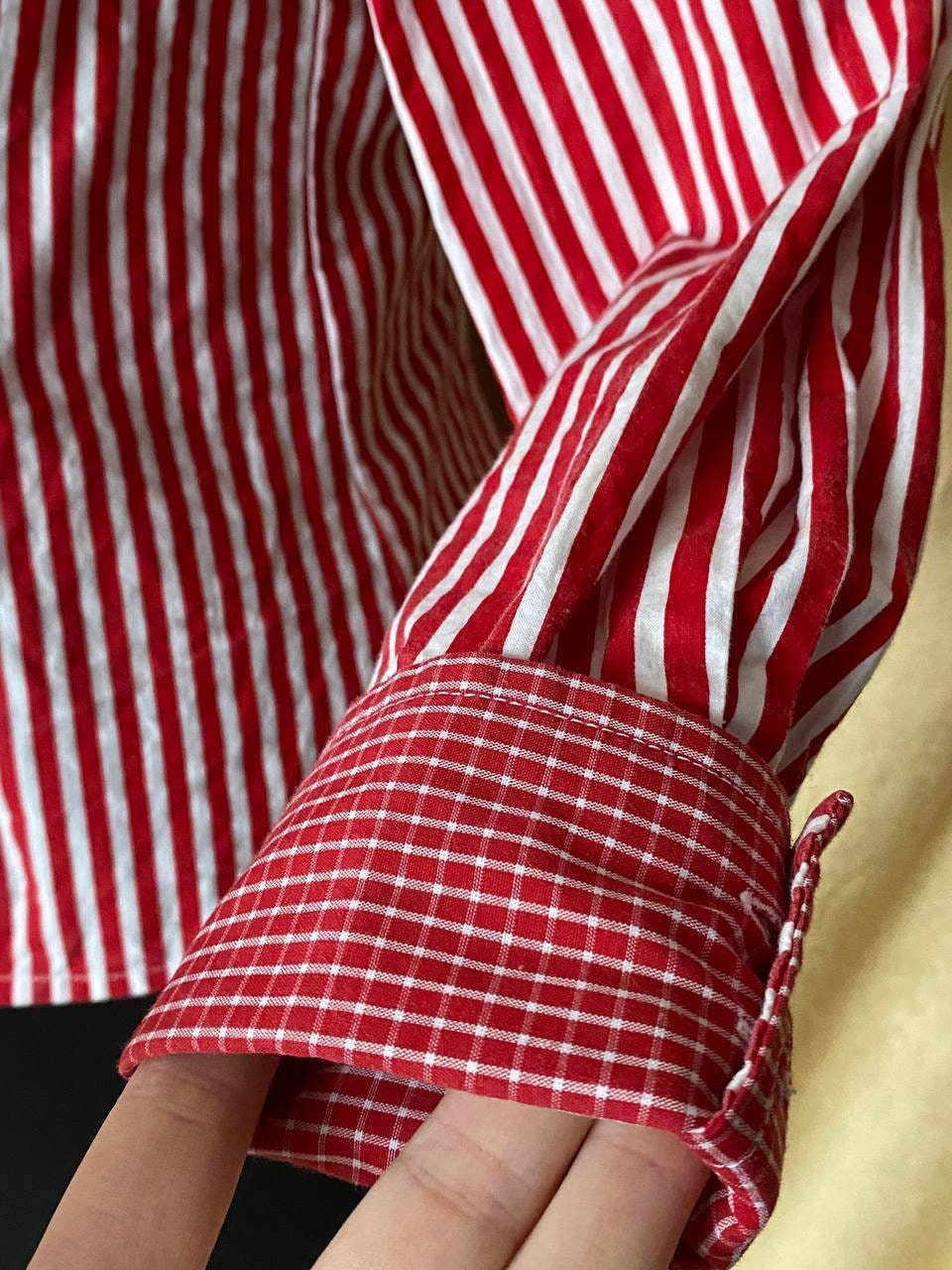 Vintage 1980s rockabilly style striped shirt - 1950s retro blouse - pin up blouse