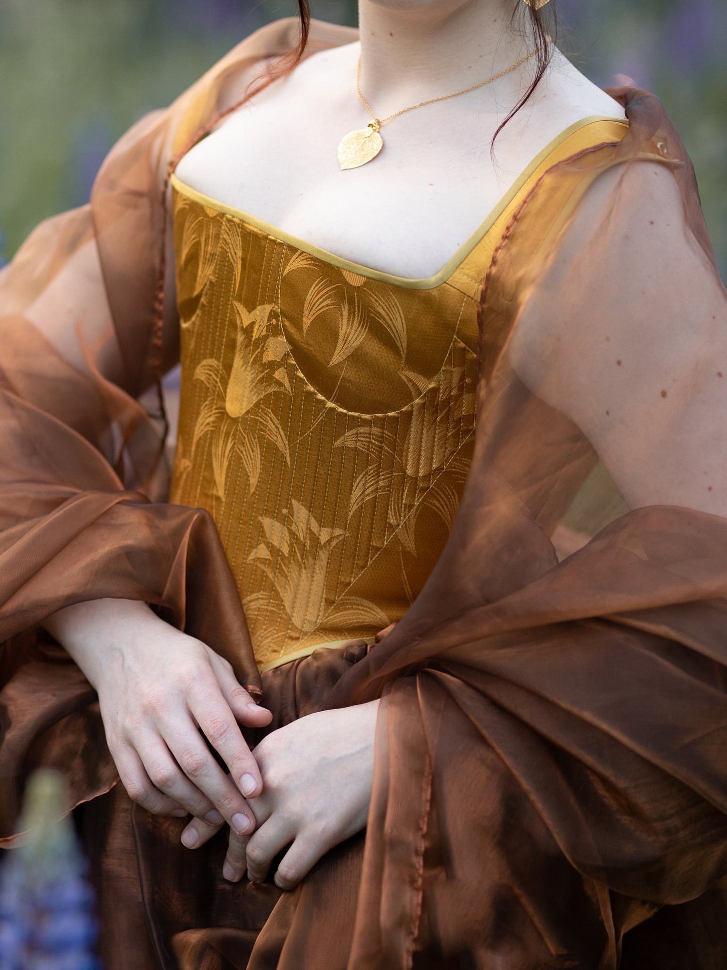 Reversible Historical 17th Century Midbust Stays "Drama" – Fully Boned Renaissance Corset – Tudor & Elizabethan Style – Custom Made