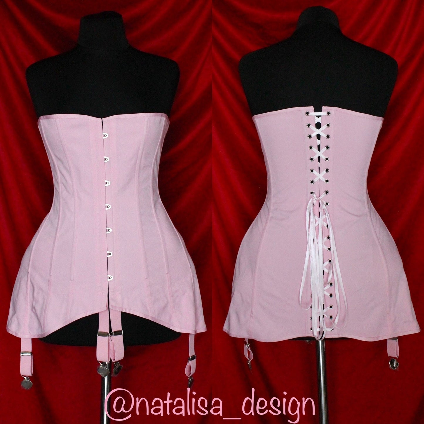 Historical Late Edwardian Corset "Adele" – 1910s Midbust S-Bent Corset, Titanic Era, One-Layer Cotton Corset