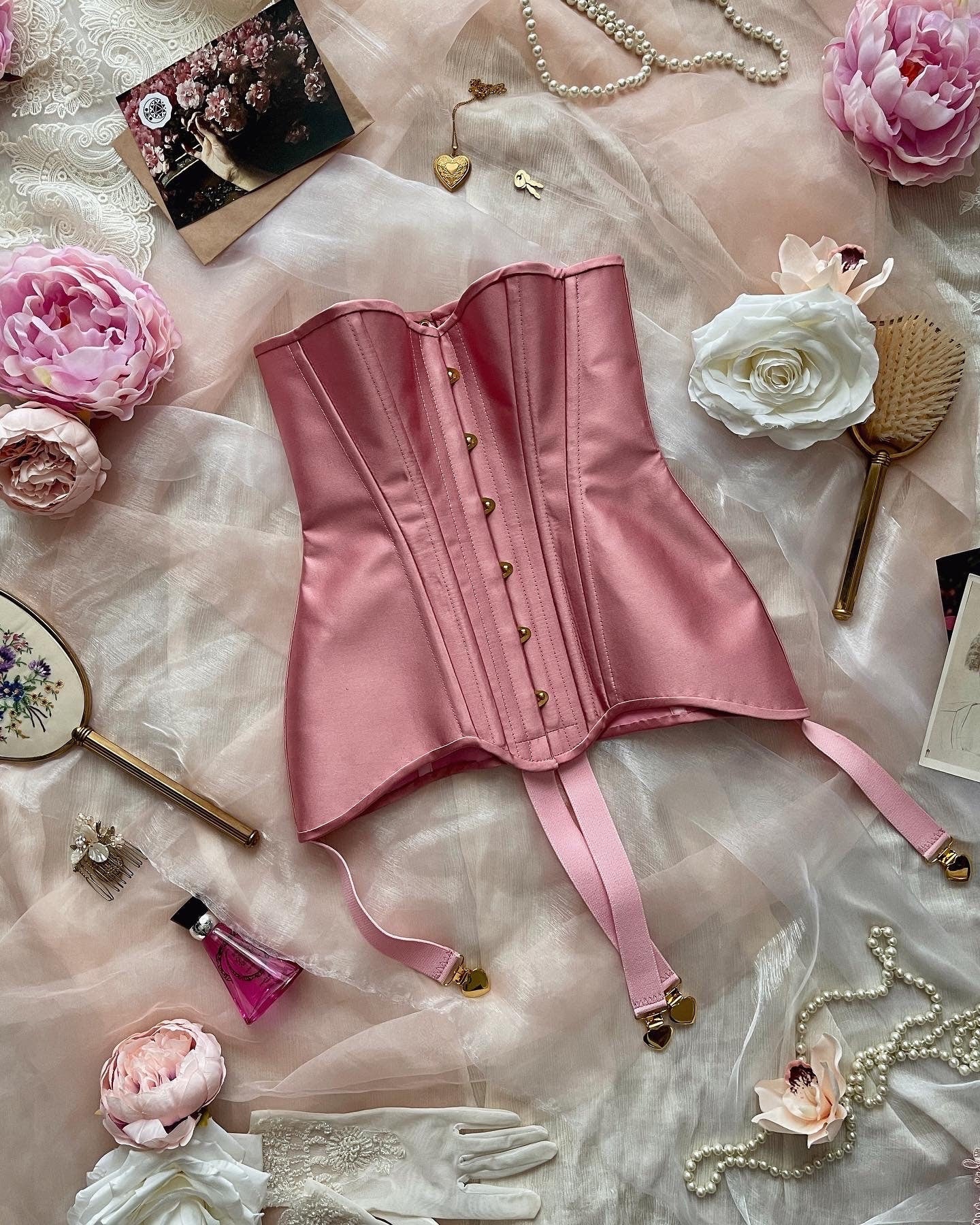 Historical 1905-1907 Edwardian Corset “Juliet” – Titanic Era Overbust Corset, One-Layer Corset
