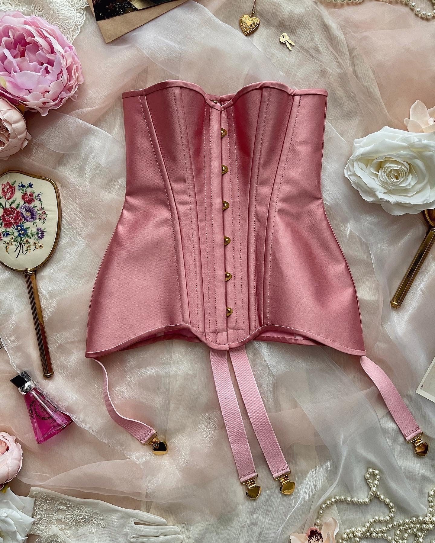 Historical 1905-1907 Edwardian Corset “Juliet” – Titanic Era Overbust Corset, One-Layer Corset