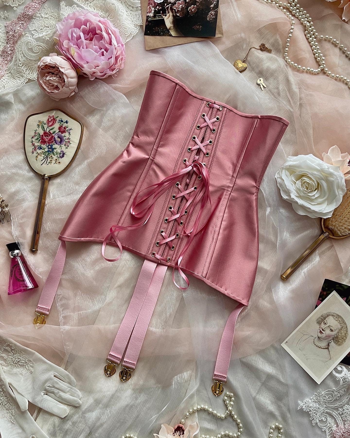 Historical 1905-1907 Edwardian Corset “Juliet” – Titanic Era Overbust Corset, One-Layer Corset