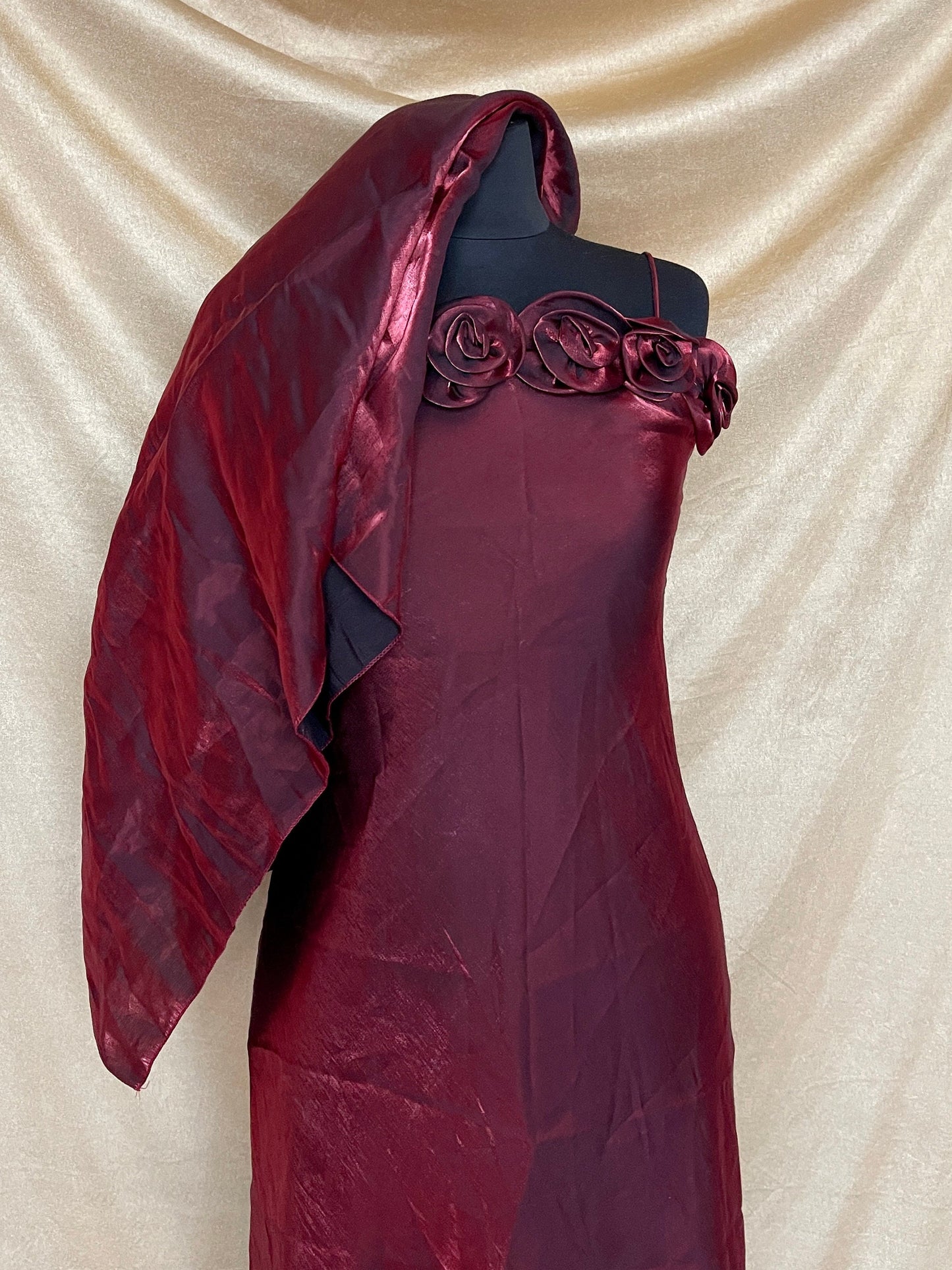 Vintage 1990s Evening Dress With A Matching Shawl - Iconic 1990s Red Carpet Style Dress - Cocktail Dress - Long Slip Dress