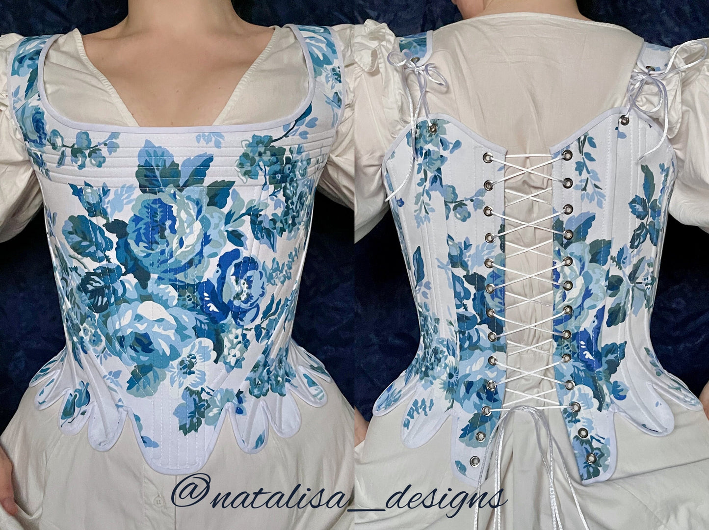 Historical Late 18th Century Stays "Modesty" – 1780s Reversible Corset – Elizabethan & Renaissance