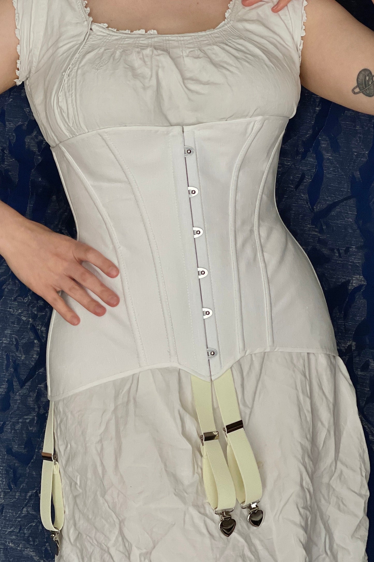 Historical 1905-1907 Edwardian Corset “Juliet” – Titanic Era Overbust Corset, One-Layer Corset