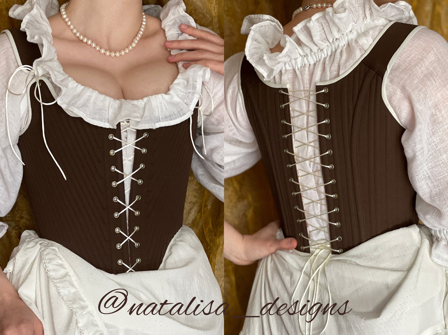 18th Century Inspired Stays "Symmetry" – Reversible Fully Boned Corset – Elizabethan, Rococo, Renaissance