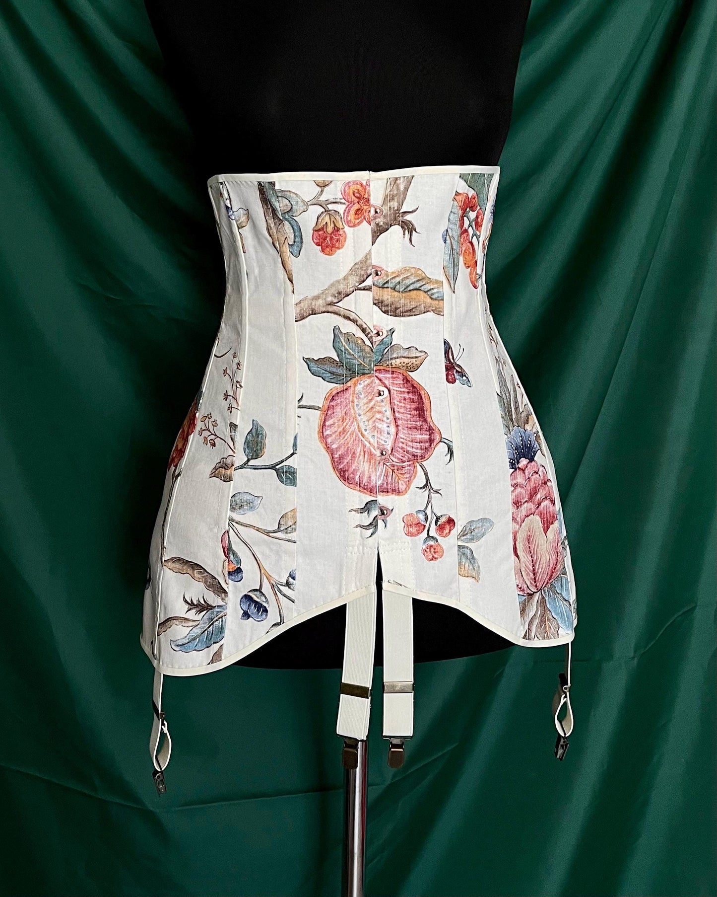 Historical Late Edwardian Corset "Rose" – 1910s Underbust S-Bent Corset, Titanic Era, One-Layer Cotton Corset
