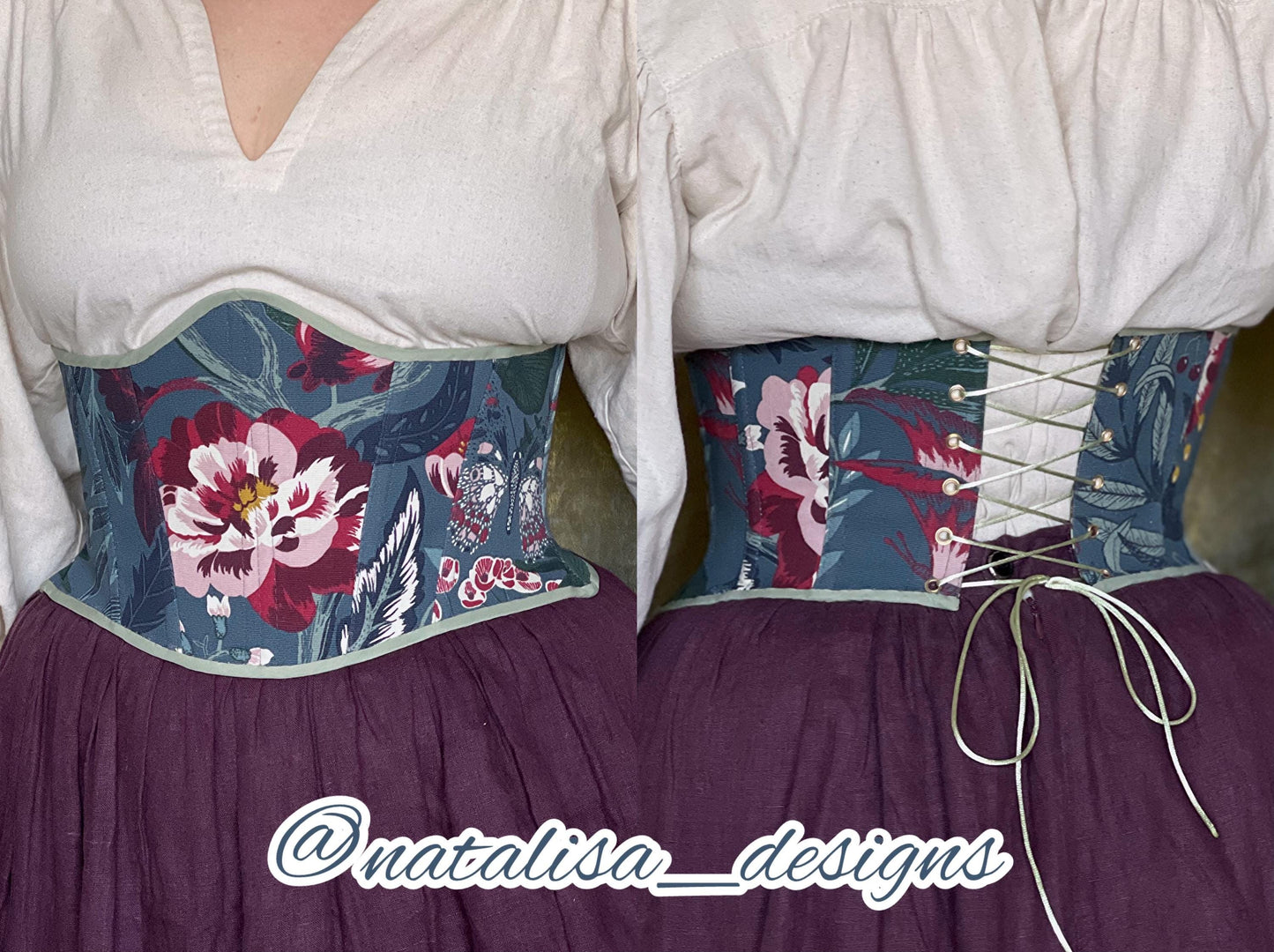 Reversible Underbust Corset "Anna" – Waist Corset, Corset Belt, Modern Minimalist Corset