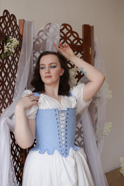 Historical Late 18th Century Stays "Fantasia" - Half-Boned Stays - Reversible Midbust Corset - Elizabethan - Renaissance