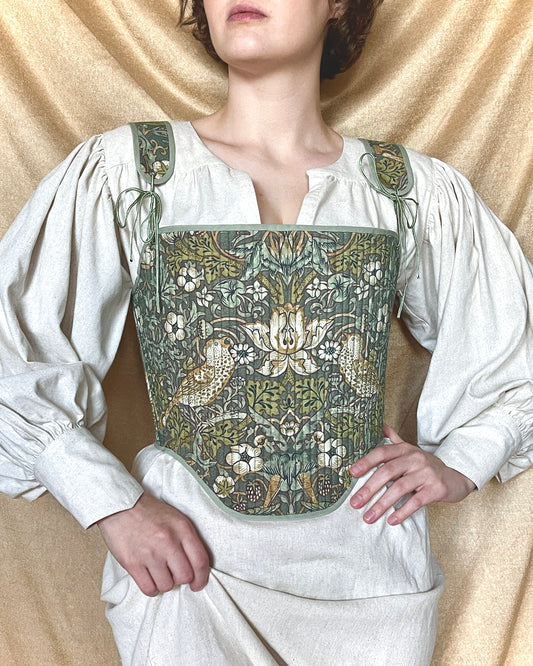 Tudor Inspired Corset "Majesty" - Reversible 16-17th Century Stays - Fully-Boned Overbust Stays - Elizabethan - Pair Of Bodies