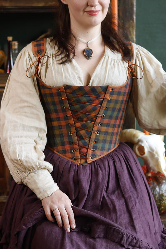 Cottagecore Reversible Corset "Jolly" – Peasant Style Bodice – Half-Boned 18th Century Inspired Stays