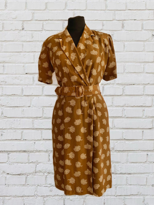 Vintage wrap silk dress - 80s does 40s dress - vintage style dress - 1980s fashion