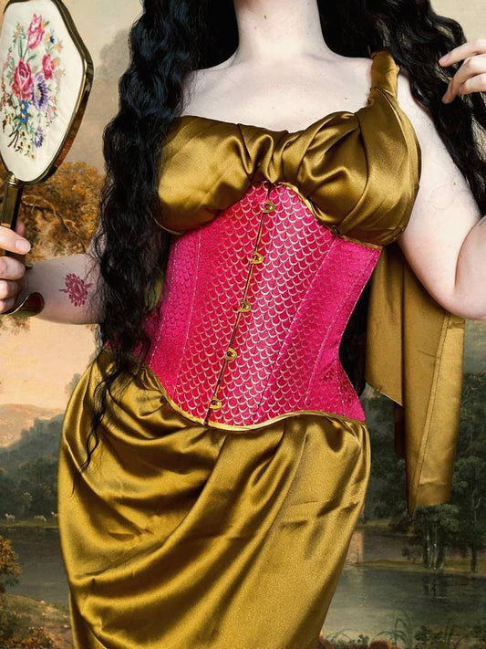 Long Underbust Corset "Tease" – Waist Corset, Vintage Inspired Corset Belt, Waist Cincher