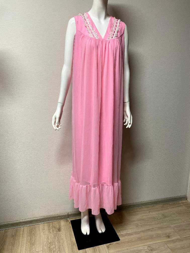 Vintage 1980s nightdress - nylon night gown
