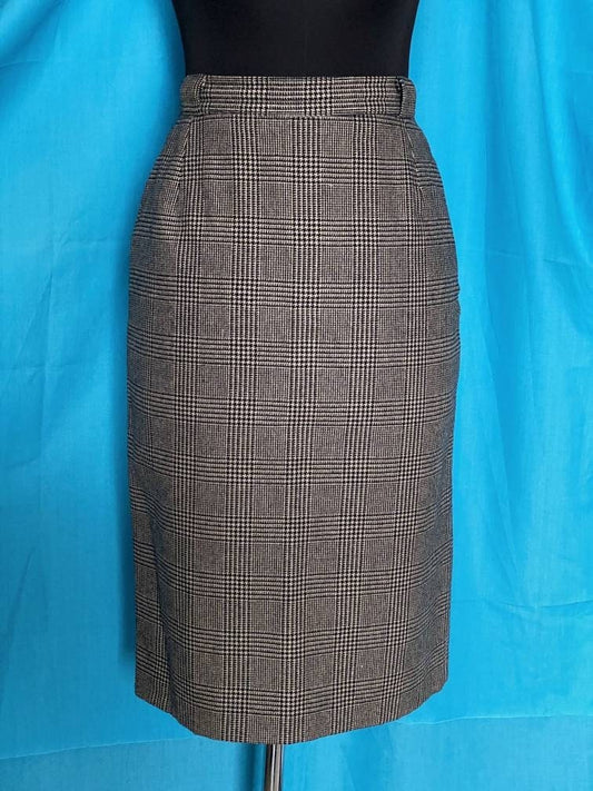 Vintage 90s does 40s plaid pencil skirt - midi skirt - 1990s vintage