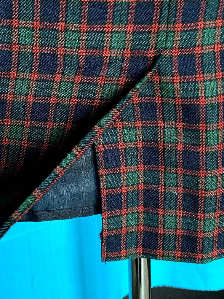 Vintage plaid pencil skirt - 1990s does 1940s - straight skirt