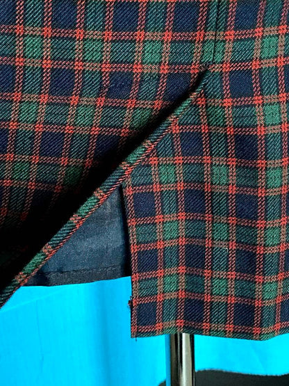 Vintage plaid pencil skirt - 1990s does 1940s - straight skirt