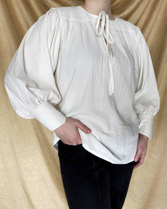 18th Century Inspired Pirate Style Chemise – Linen Shirt/Blouse with Puffy Sleeves – Historical Unisex Victorian & Renaissance Chemise