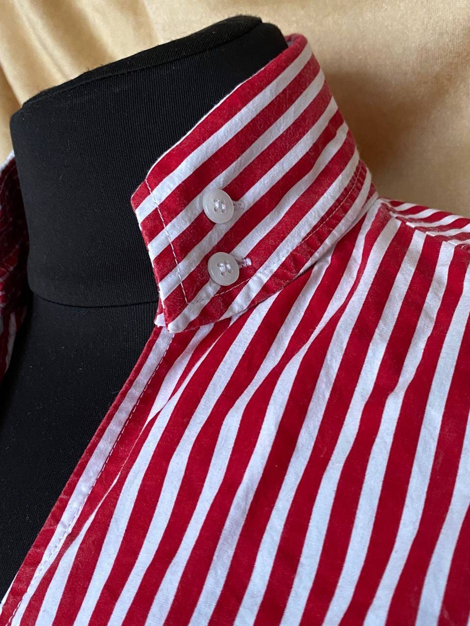 Vintage 1980s rockabilly style striped shirt - 1950s retro blouse - pin up blouse