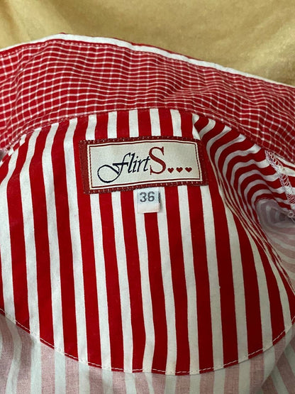 Vintage 1980s rockabilly style striped shirt - 1950s retro blouse - pin up blouse