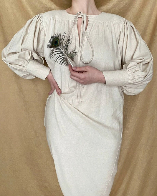 Long 18th century inspired Pirate style chemise - linen shirt/blouse with puffy sleeves - historical unisex chemise, Victorian, Renaissance