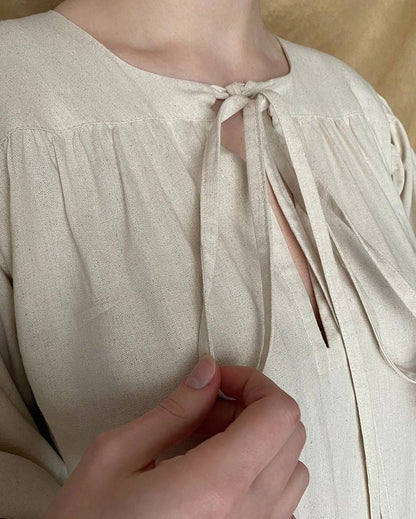 Long 18th century inspired Pirate style chemise - linen shirt/blouse with puffy sleeves - historical unisex chemise, Victorian, Renaissance