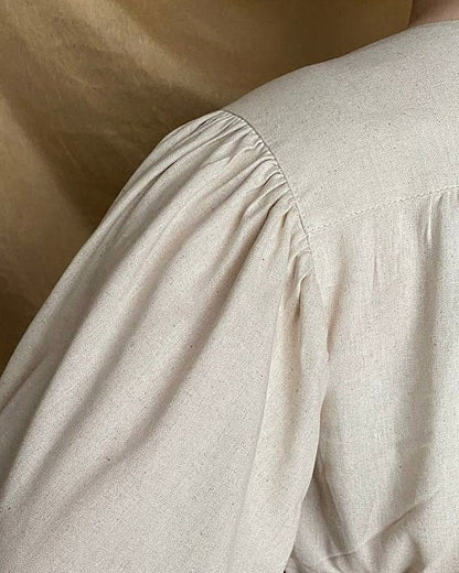Long 18th century inspired Pirate style chemise - linen shirt/blouse with puffy sleeves - historical unisex chemise, Victorian, Renaissance