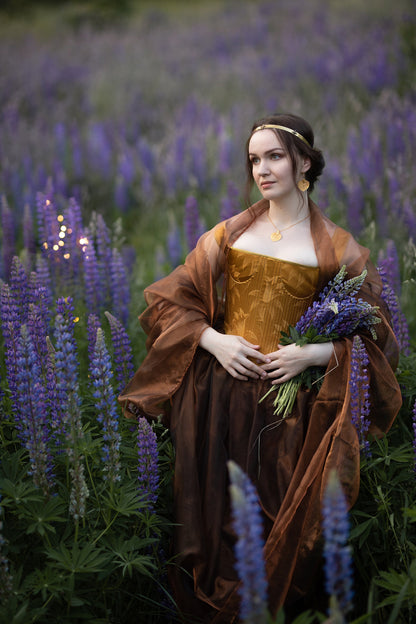 Reversible Historical 17th Century Midbust Stays "Drama" – Fully Boned Renaissance Corset – Tudor & Elizabethan Style – Custom Made