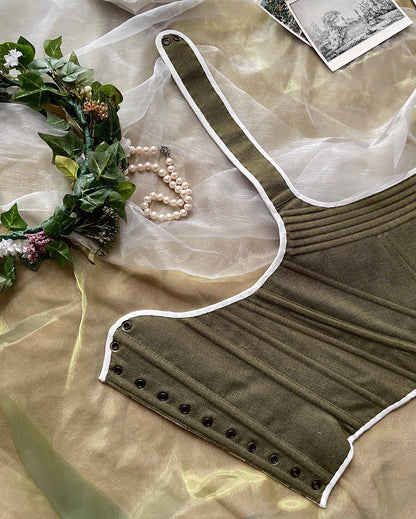 18th Century Style Corset "Devotion" – Reversible Overbust/Midbust Half-Boned Stays – Renaissance Peasant Bodice & Elizabethan