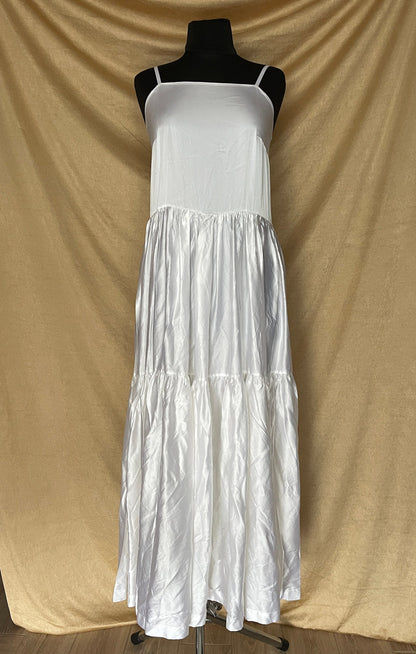 1970s does Edwardian vintage wedding dress, summer white muslin dress, Edwardian style white dress