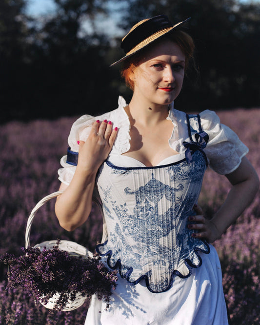 18th Century Inspired Corset "Glory" – Reversible Midbust Historical Corset – Renaissance Bodice & Elizabethan Style