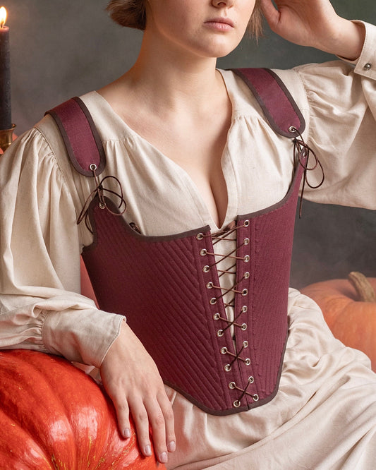 18th Century Inspired Stays "Symmetry" – Reversible Fully Boned Corset – Elizabethan, Rococo, Renaissance