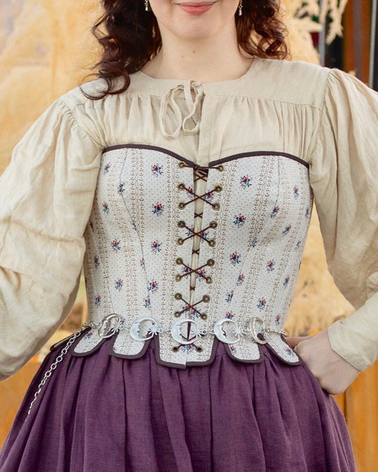 Strapless Vintage Inspired Corset "Courage" – Reversible Midbust, Cottagecore/Princesscore, Renaissance/Elizabethan