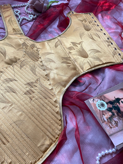 Handmade Ready To Ship Corset “Drama” - 17th Century Style Stays  - Reversible MidBust Corset - Historical Stays - Fully-Boned Stays