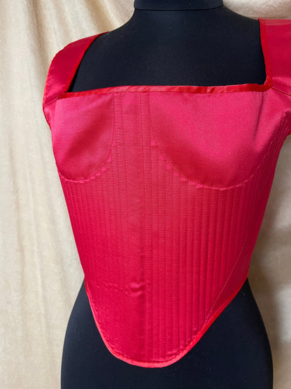 Handmade Ready To Ship Corset “Drama” - 17th Century Style Stays  - Reversible MidBust Corset - Historical Stays