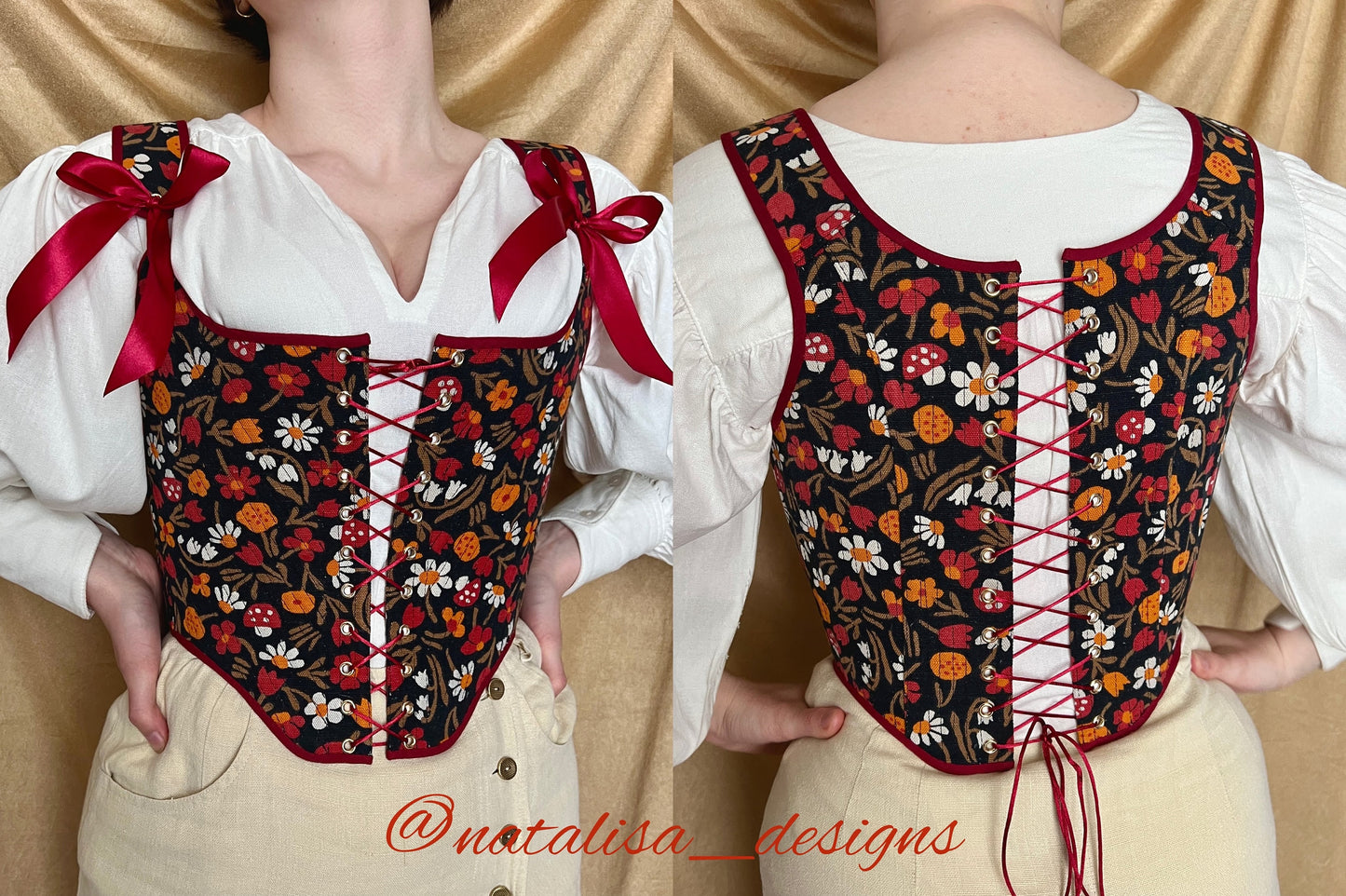 18th Century Inspired Stays "Symmetry" – Reversible Fully-Boned Historical Corset – Elizabethan, Rococo, Renaissance