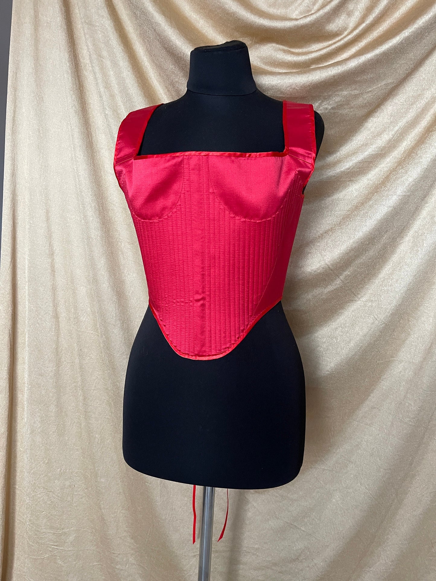 Handmade Ready To Ship Corset “Drama” - 17th Century Style Stays  - Reversible MidBust Corset - Historical Stays