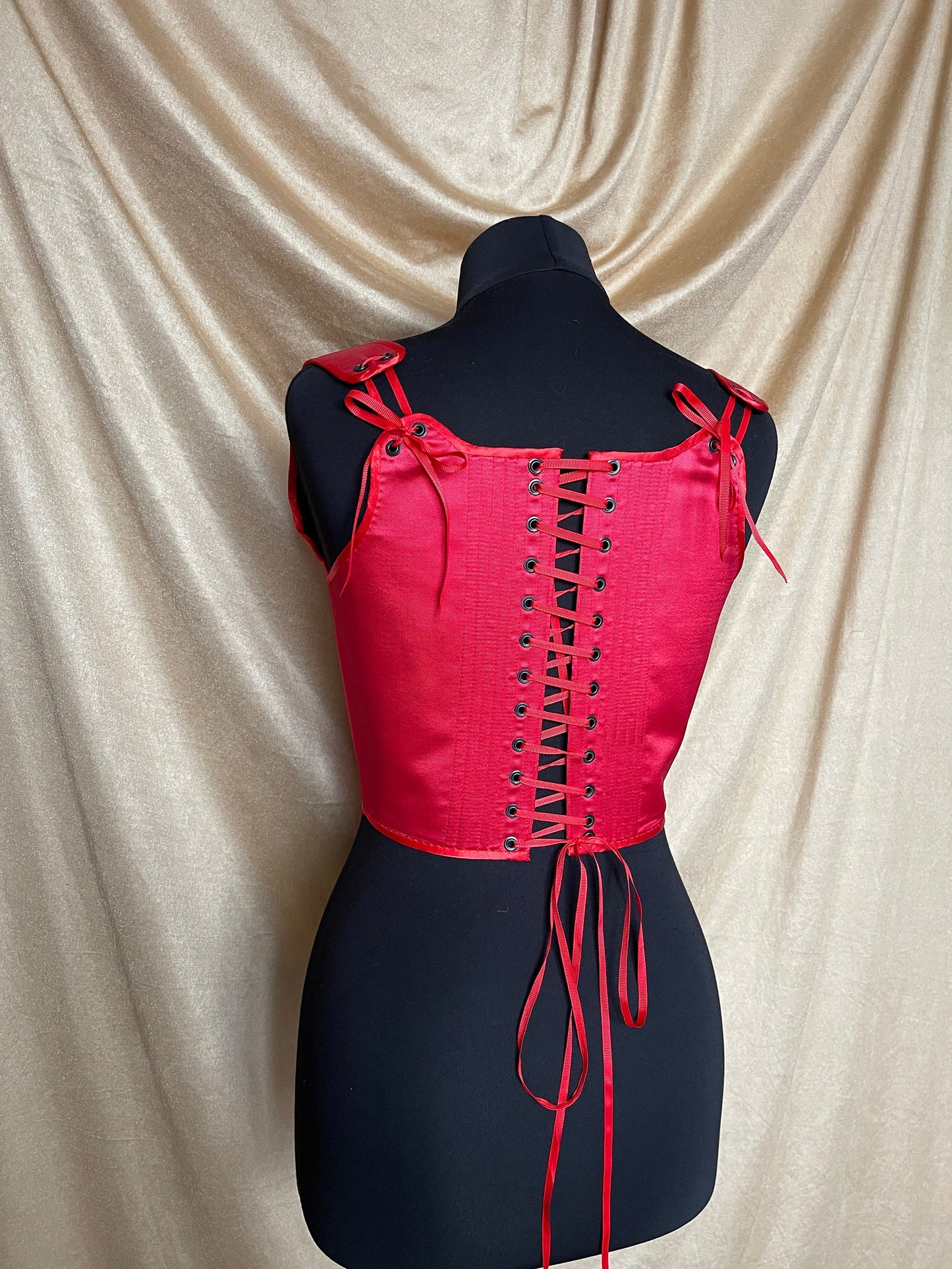 Handmade Ready To Ship Corset “Drama” - 17th Century Style Stays  - Reversible MidBust Corset - Historical Stays