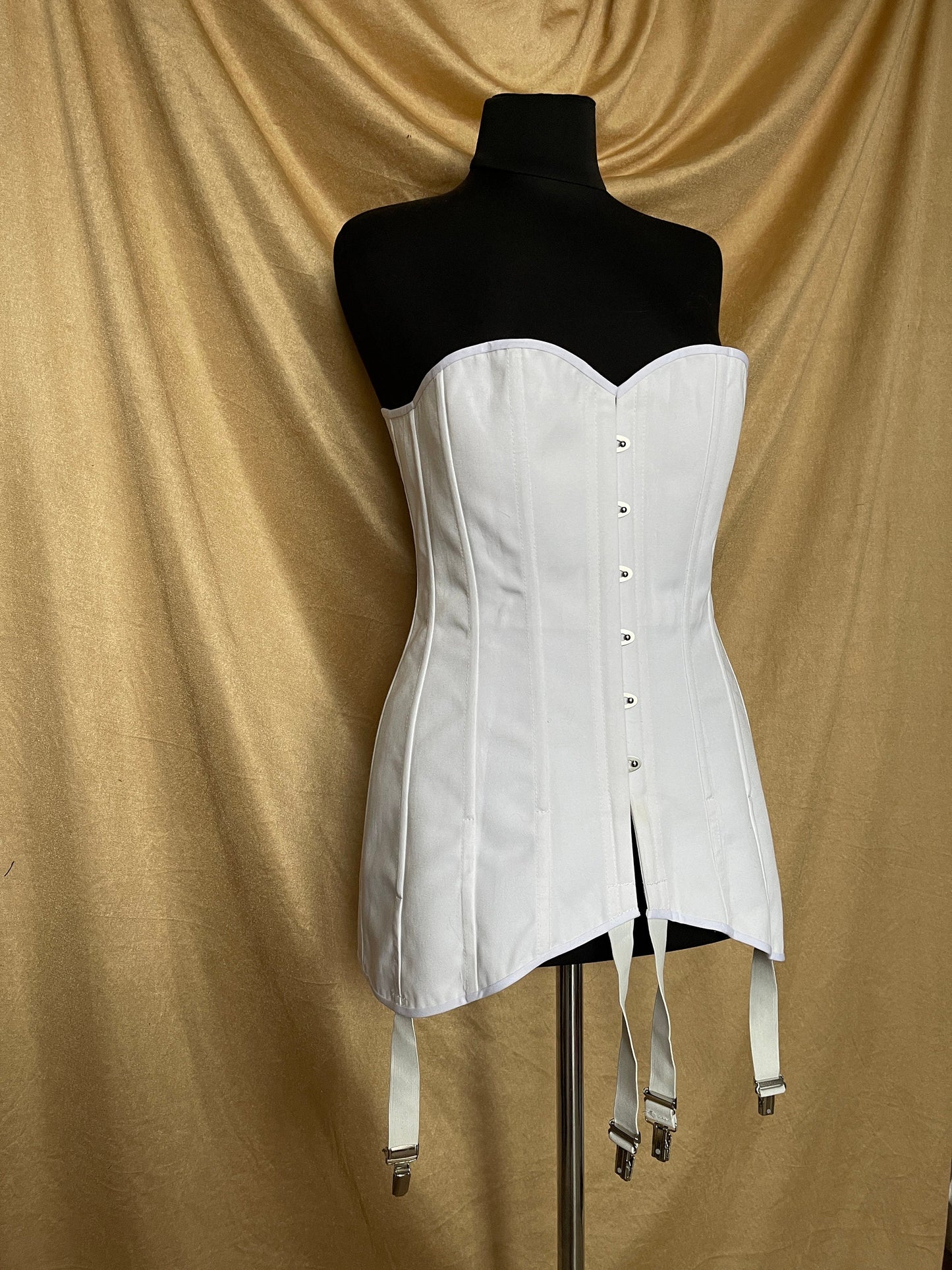 Handmade Ready To Ship Late Edwardian Corset - 1910s Overbust Corset - Historical One-Layer Corset - S-bent Corset