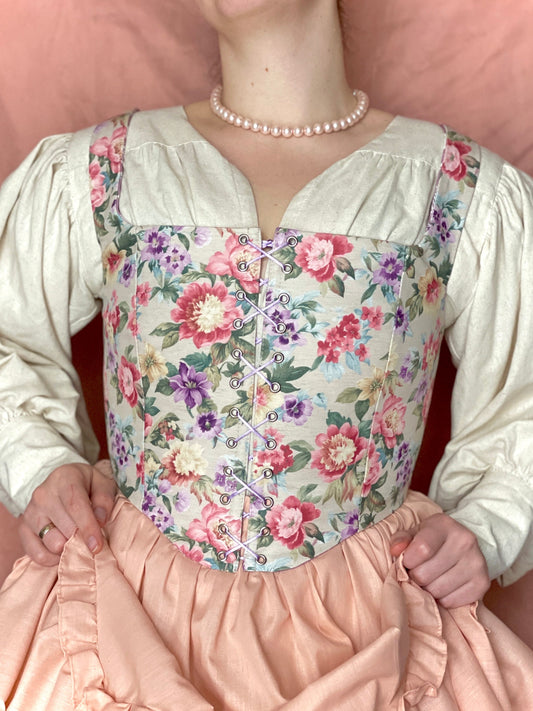 Corset Vest "Hope" – Cottagecore Peasant Bodice, 18th Century Inspired Corset Vest, Hobbit Style