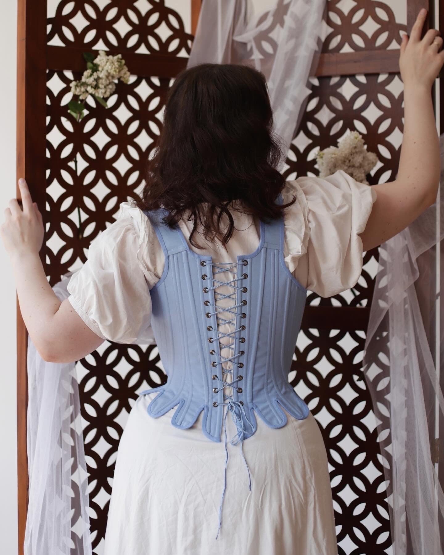 Late 18th Century Inspired Stays "Fantasia" – Historical Reversible Half-Boned Corset – Elizabethan, Rococo, Renaissance