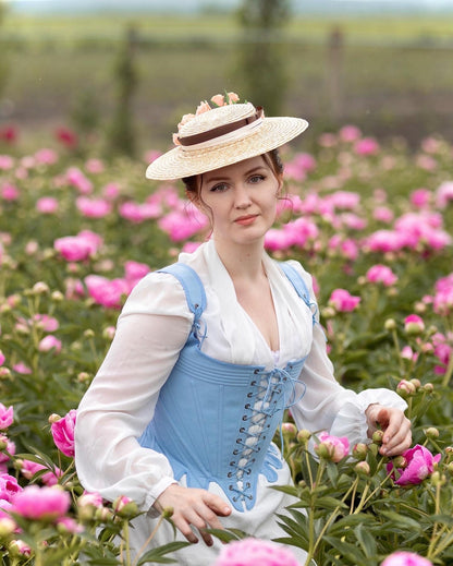 Late 18th Century Inspired Stays "Fantasia" – Historical Reversible Half-Boned Corset – Elizabethan, Rococo, Renaissance