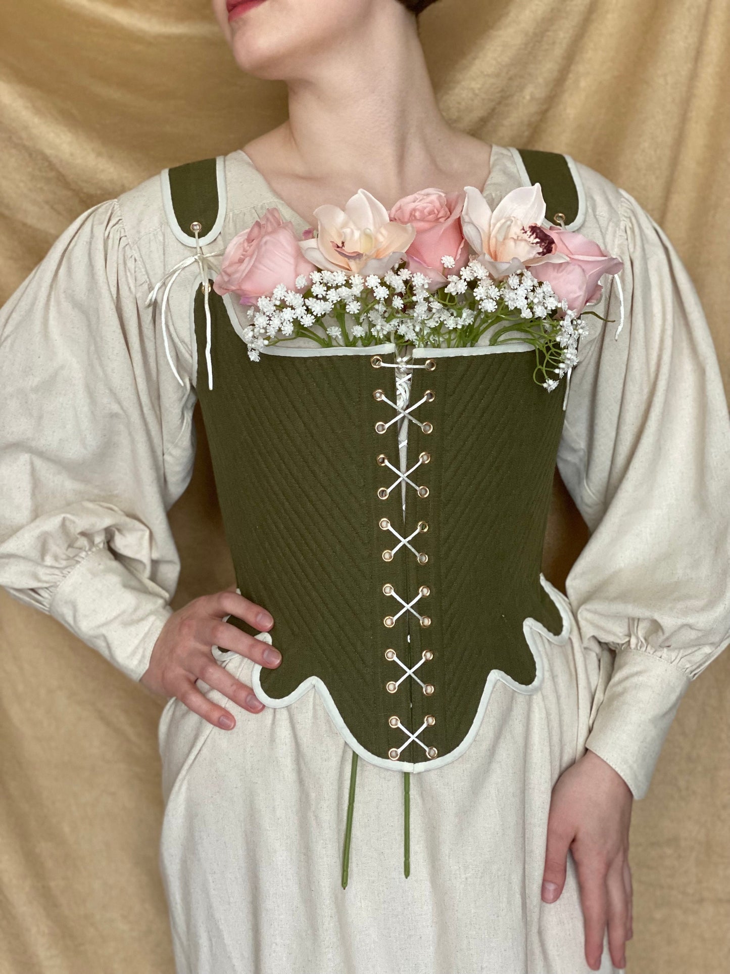 18th Century Inspired Stays "Harmony" – Reversible Fully-Boned Historical Corset – Elizabethan, Rococo, Renaissance