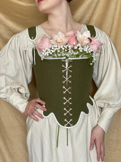 18th Century Inspired Stays "Harmony" – Reversible Fully-Boned Historical Corset – Elizabethan, Rococo, Renaissance