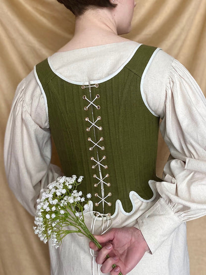 18th Century Inspired Stays "Harmony" – Reversible Fully-Boned Historical Corset – Elizabethan, Rococo, Renaissance