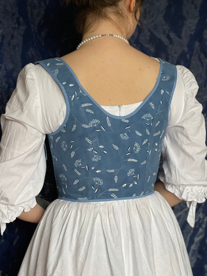 Cropped Peasant Style Corset "Delight" – Reversible Half-Boned Stays – Renaissance Front Closure Bodice & 18th Century Inspired Corset