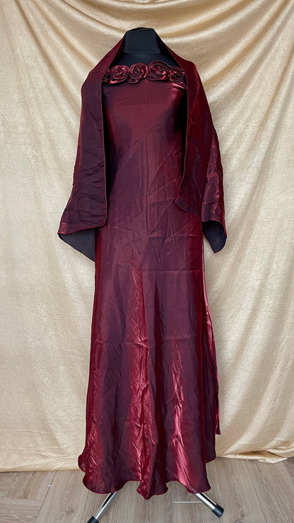 Vintage 1990s Evening Dress With A Matching Shawl - Iconic 1990s Red Carpet Style Dress - Cocktail Dress - Long Slip Dress