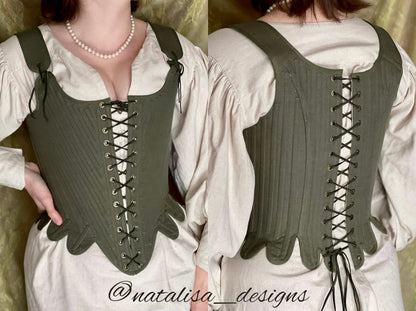 18th Century Inspired Stays "Harmony" – Reversible Fully-Boned Historical Corset – Elizabethan, Rococo, Renaissance
